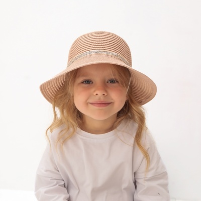 Шляпа для девочки MINAKU с бантом, розовая, размер 52 (3-5 лет)