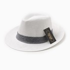 Шляпа мужская MINAKU, цвет белый, р-р 58 - Фото 5