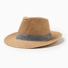 Шляпа мужская MINAKU, цвет светло-коричневый, р-р 58 - фото 321755316