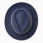 Шляпа мужская MINAKU, цвет синий, р-р 58 - фото 24631325