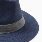Шляпа мужская MINAKU, цвет синий, р-р 58 - фото 24631326