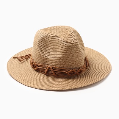 Шляпа женская MINAKU, бежевая, размер 56-58, целлюлоза 100%