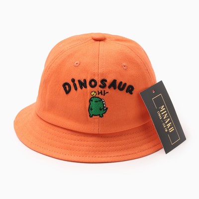 Панама для мальчика MINAKU: Dinosaur, размер 48, оранжевая