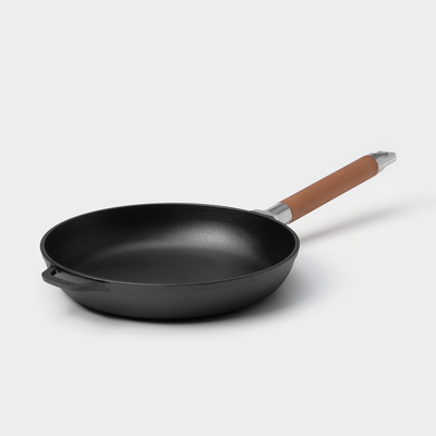 Сковорода Wild Kitchen, d=24 см, съёмная ручка, индукция, чугун, чёрная