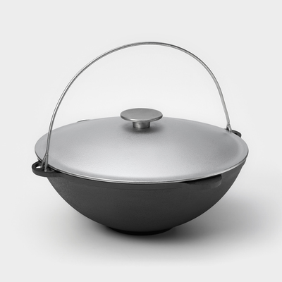 Казан чугунный Wild Kitchen «Туризм», 8 л, d=36 см, с алюминиевой крышкой