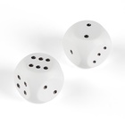 Кости игральные, кубики для настольных игр, набор 5 шт, 1.5 х 1.5 см, белые - Фото 2