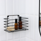 Полка прямая для ванной с высокими бортиками, 24,5×13×16,5 см, цвет черный - фото 24582339