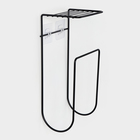 Держатель для полотенец с полкой, 15.5×12.5×33.5 см, чёрный - Фото 2