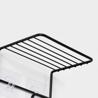 Держатель для полотенец с полкой, 15.5×12.5×33.5 см, чёрный - Фото 3