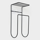 Держатель для полотенец с полкой, 15.5×12.5×33.5 см, чёрный - Фото 5