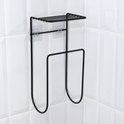 Держатель для полотенец с полкой, 15.5×12.5×33.5 см, чёрный - Фото 6