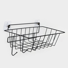 Корзина с 3-мя крючками, 37×20×19.5 см, чёрная - Фото 2