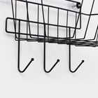 Корзина с 3-мя крючками, 37×20×19.5 см, чёрная - Фото 4