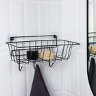 Корзина с 3-мя крючками, 37×20×19.5 см, чёрная - Фото 1