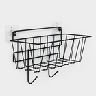 Корзина с 2 крючками, 31.5×13×20 см, чёрная - Фото 2