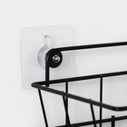 Корзина с 2 крючками, 31.5×13×20 см, чёрная - Фото 6