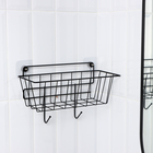 Корзина с 2 крючками, 31.5×13×20 см, чёрная - Фото 7