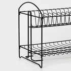 Сушилка для посуды с поддоном 2-х ярусная, разборная, 39.5×24×29.5 см, чёрная - Фото 3