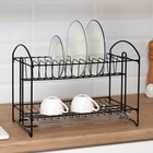 Сушилка для посуды с поддоном 2-х ярусная, разборная, 39.5×24×29.5 см, чёрная - Фото 5