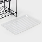 Сушилка для посуды с поддоном 2-х ярусная, разборная, 39.5×24×29.5 см, чёрная - Фото 7