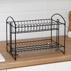 Сушилка для посуды с поддоном 2-х ярусная, разборная, 39.5×24×29.5 см, чёрная - Фото 8