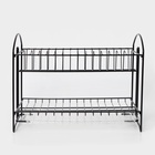 Сушилка для посуды с поддоном 2-х ярусная, разборная, 39.5×24×29.5 см, чёрная - Фото 2