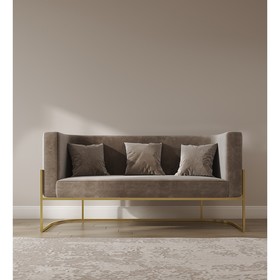 Диван «LUNA», 56×153×77 см, цвет серый, каркас золотой