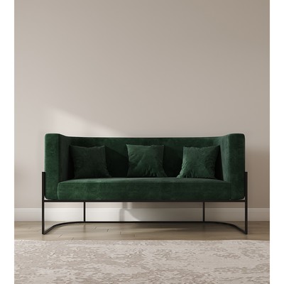 Диван «LUNA», 56×153×77 см, цвет зеленый, каркас чёрный