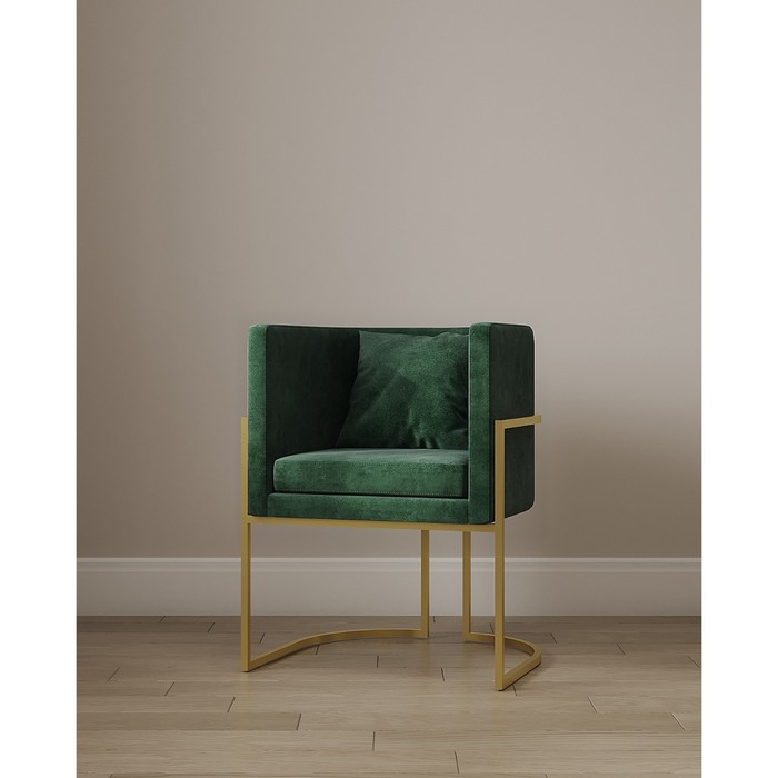 Кресло «LUNA», 60×64×77 см, цвет зеленый, каркас золотой - Фото 1