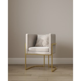 Кресло «LUNA», 60×64×77 см, цвет кремовый, каркас золотой