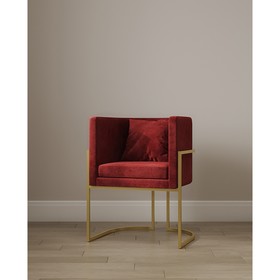 Кресло «LUNA», 60×64×77 см, цвет красный, каркас золотой