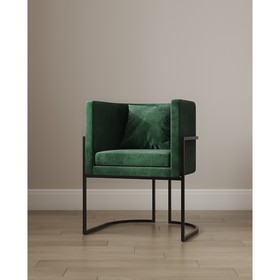 Кресло «LUNA», 60×64×77 см, цвет зеленый, каркас чёрный