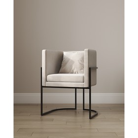 Кресло «LUNA», 60×64×77 см, цвет кремовый, каркас чёрный