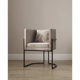 Кресло «LUNA», 60×64×77 см, цвет серый, каркас чёрный