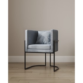 Кресло «LUNA», 60×64×77 см, цвет голубой, каркас чёрный