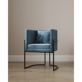 Кресло «LUNA», 60×64×77 см, цвет синий, каркас чёрный