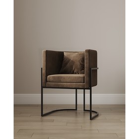 Кресло «LUNA», 60×64×77 см, цвет коричневый, каркас чёрный