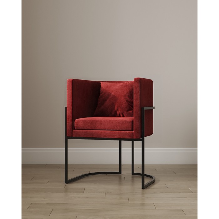 Кресло «LUNA», 60×64×77 см, цвет красный, каркас чёрный