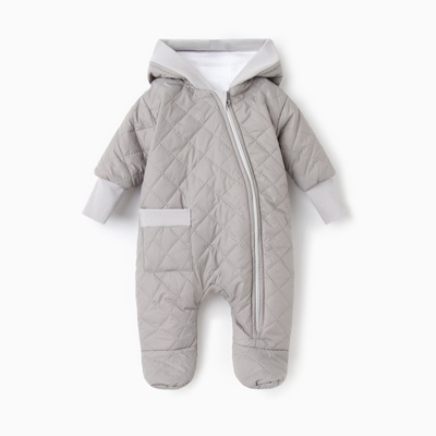 Комбинезон демисезонный «Крошка Я», рост 62-68 см, серый