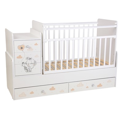 Кровать детская Фея 1100 «Слоник», цвет белый