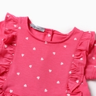 Платье для девочки, цвет тёмно-розовый/сердечки, рост 122 см - фото 24638866