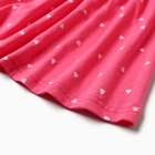 Платье для девочки, цвет тёмно-розовый/сердечки, рост 122 см - фото 24638867