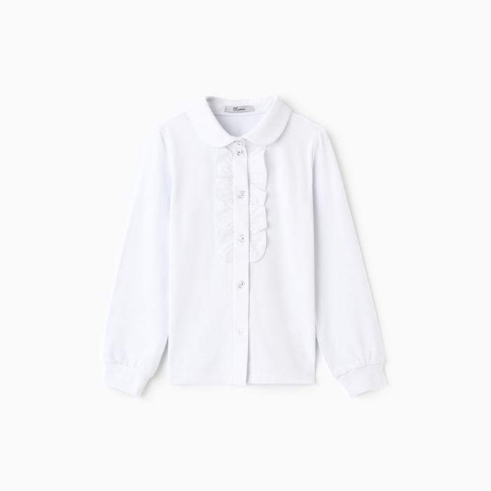 Рубашка для девочки, цвет белый, рост 128 см - Фото 1