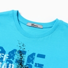 Комплект для мальчика (футболка/шорты), цвет бирюзовый/чёрный, рост 122 см - фото 24631505