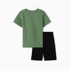 Комплект для мальчика (футболка/шорты), цвет тёмно-зелёный/черный, рост 104 см - Фото 5