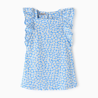 Платье для девочки, цвет голубой/ромашки, рост 98 см