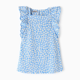 Платье для девочки, цвет голубой/ромашки, рост 104 см