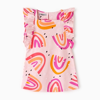 Платье для девочки, цвет розовый/радуга, рост 98 см