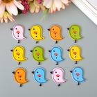 Набор пуговиц декоративных дерево «Птички», набор 12 шт., 2.6×2.4 см - Фото 1