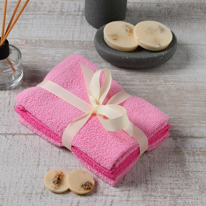 

Набор махровых полотенец Экономь и Я "Pink" 30х30 см - 3 шт, 100% хл, 340 г/м2